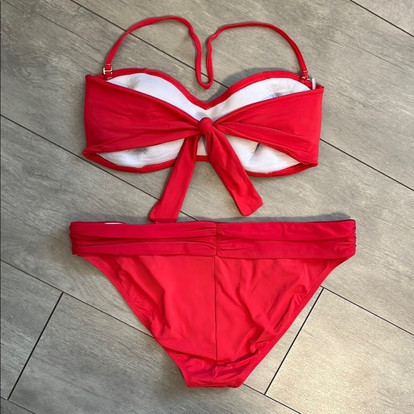 BLUE ROD BEATTIE Coral and Gold Metal Bikini Set, Size 12 - Picture 7 of 11